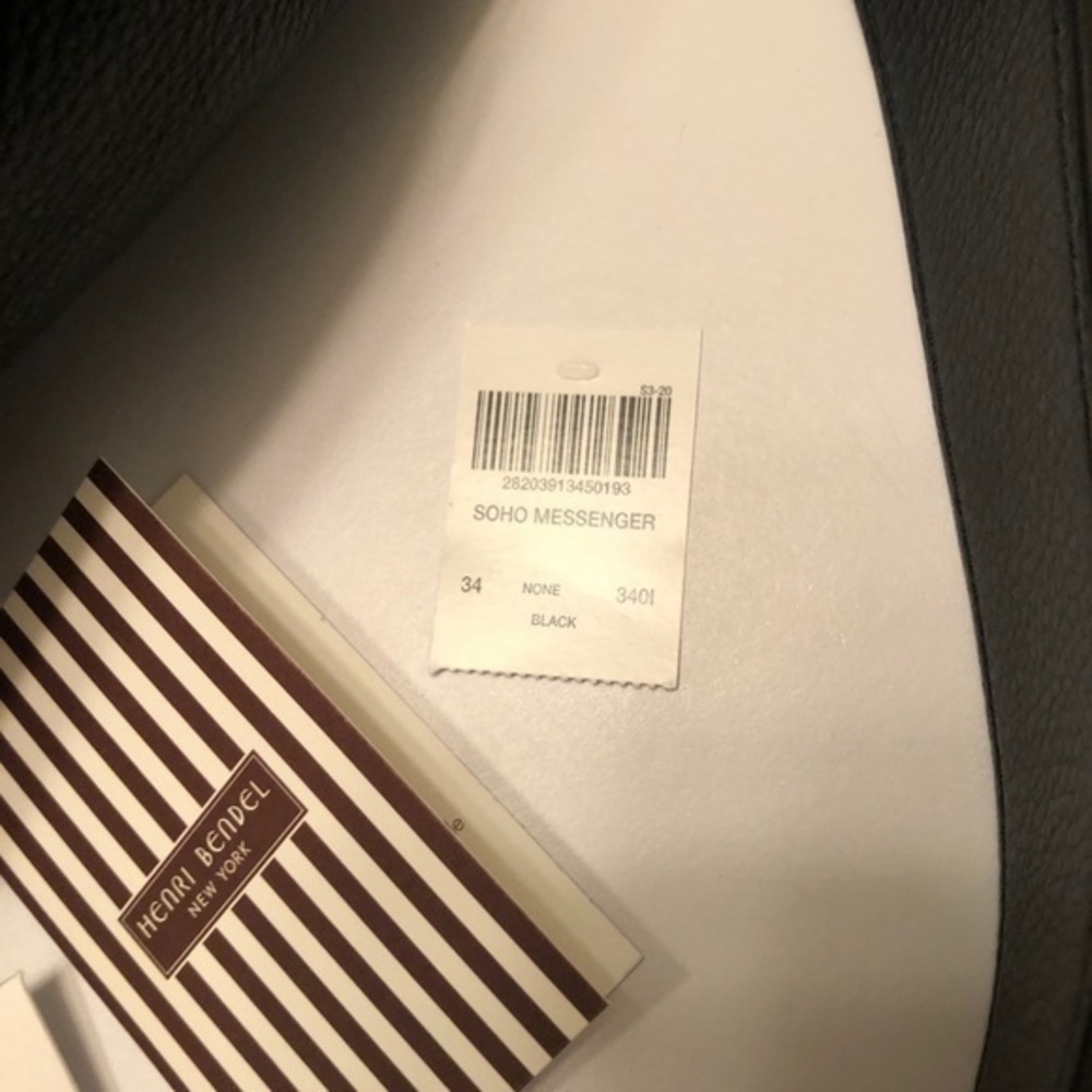 Henri bendel black leather soho messenger bag tags - Picture 13 of 16